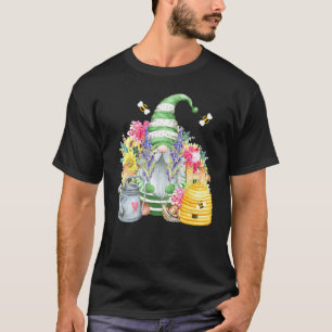 Söt trädgårdstomte med bin och blommor trädgårdsmä t shirt