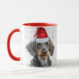 Söt trådhårig Dachshund-älskare julhelg Mugg