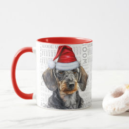 Söt trådhårig Dachshund-älskare julhelg Mugg