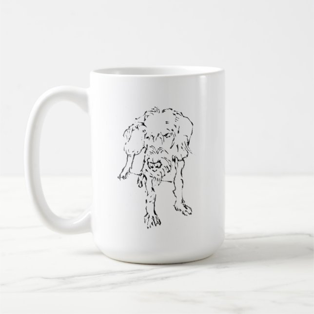 Söt trådhårig Dachshund Valp Hund Kaffe Kaffemugg (Vänster)