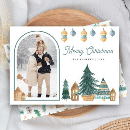 Söt traditionell nordisk valvfoto jul julkort