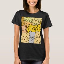 Söt Trängsel Katt för Kvinnors Lediga T-Shirt