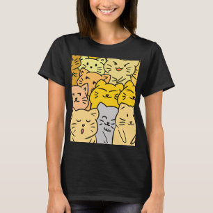 Söt Trängsel Katt för Kvinnors Lediga T-Shirt