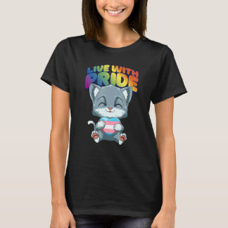Söt Transpersonell Stolthet Katt Transpersonell Hj T Shirt