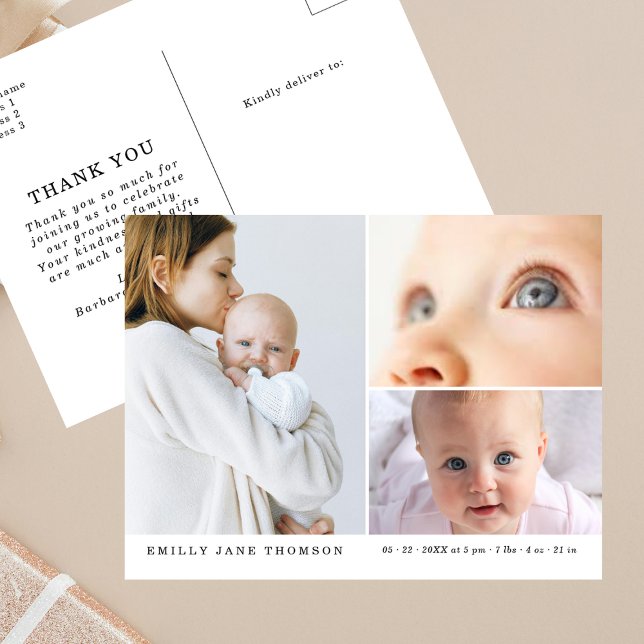 Söt tre foto babyskor Tack Vykort (Skapare uppladdad)