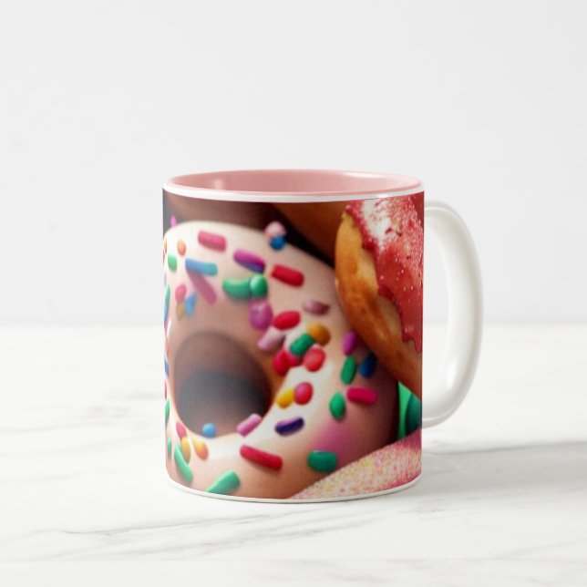 Söt Treat Doughnut: Två-Tonad Mugg (Framsida höger)