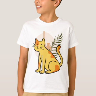 Söt trefärgad katt botanisk t shirt
