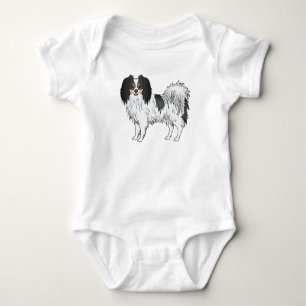 Söt trefärgad Phalène-hund serieillustration T Shirt