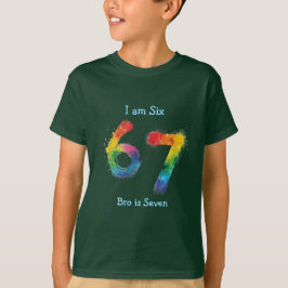 Söt trendig 67 regnbåge svart personlig t shirt