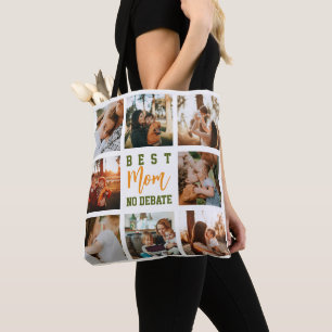 Söt trendig collage-familj-totebag för bästa mamma tygkasse