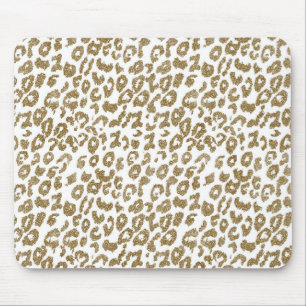 Söt trendig faux guld glitter leopard print musmatta
