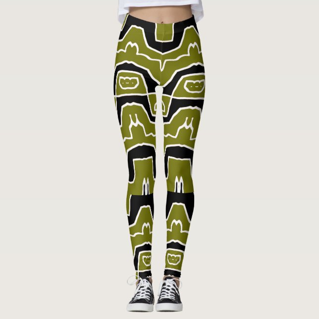 Söt trendig flerfärgad "Ratti_Creative_Arts" Legg Leggings (Framsida)
