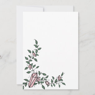 Söt trendig flickaktig blomma vinranka rosa ädelst inbjudningar