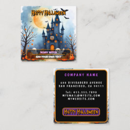 Söt trendig Halloween kuslig samling Fyrkantigt Visitkort