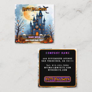 Söt trendig Halloween kuslig samling Fyrkantigt Visitkort