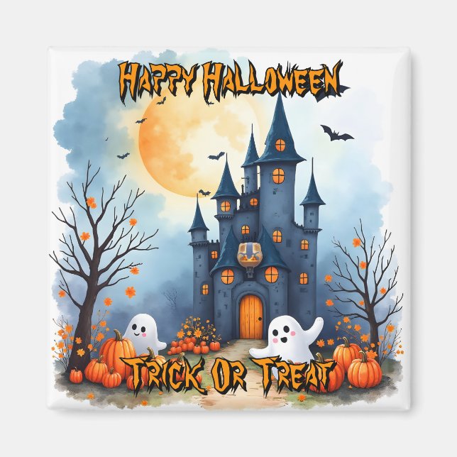 Söt trendig Halloween kuslig samling Magnet (Framsidan)