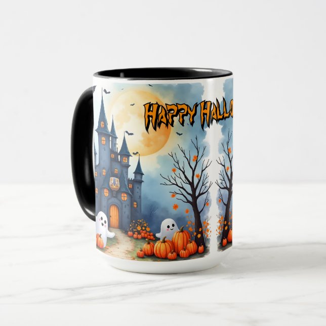 Söt trendig Halloween kuslig samling Mugg (Framsida vänster)
