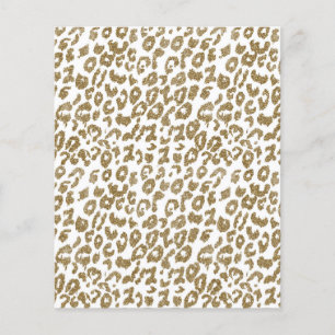 Söt Trendig Leopard Skriv ut Guld Glitter Flygblad