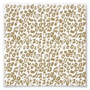 Söt Trendig Leopard Skriv ut Guld Glitter Fototryck