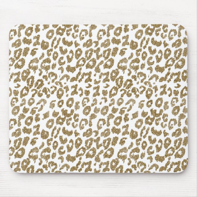 Söt Trendig Leopard Skriv ut Guld Glitter Musmatta (Framsidan)