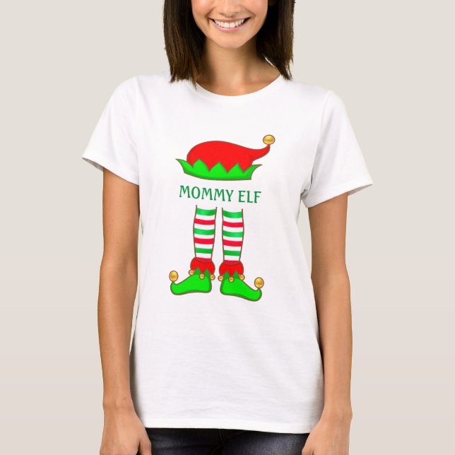 Söt trendig mamma älva jul T-shirt (Framsida)