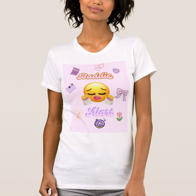 söt trendig snygg tjej t-shirt (Framsida)
