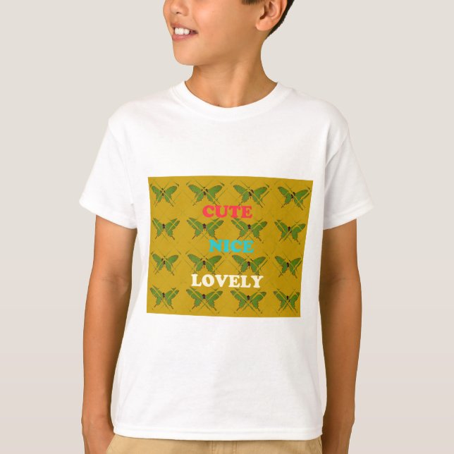Söt Trevlig Underbar Vintage Fjäril.png Tee Shirt (Framsida)