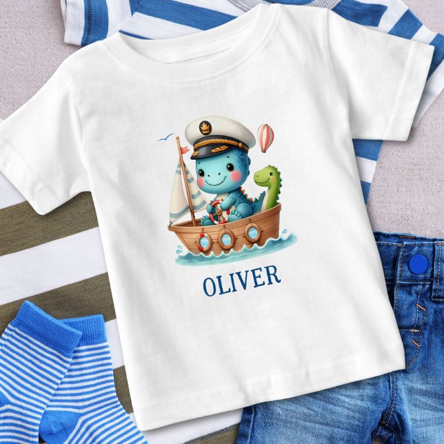 Söt Trex Segelbåt Kapten Personlig T Shirt (Skapare uppladdad)