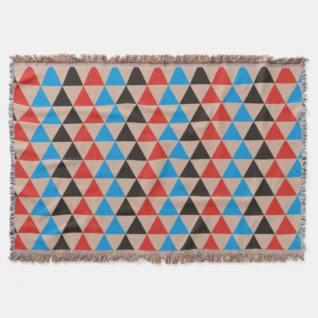 Söt Triangle mönster black red blue + din idé Filt (Framsidan)