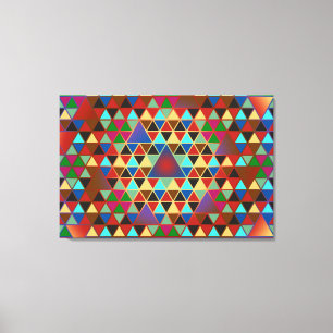 Söt Triangle mönster III + din idé - triptych Canvastryck