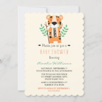 Söt tribal Tiger Baby Shower-inbjudan