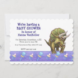Söt Triceratops Baby Shower Inbjudningar