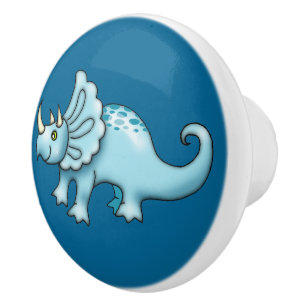 Söt Triceratops dinosaurieillustration Knopp