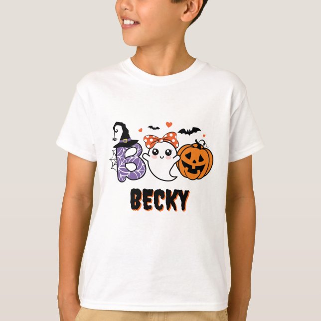 Söt trick or treat Boo T Shirt (Framsida)