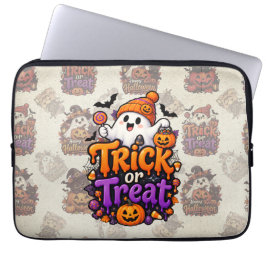Söt "Trick or Treat"-spöke Halloween laptopsleeve Laptop Fodral