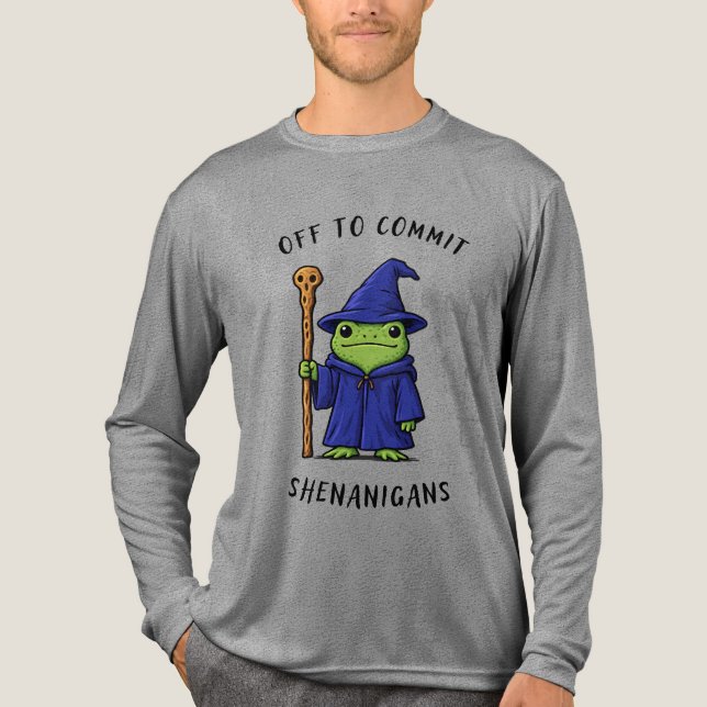 Söt trollkarlgroda fantasiillustration t shirt (Framsida)