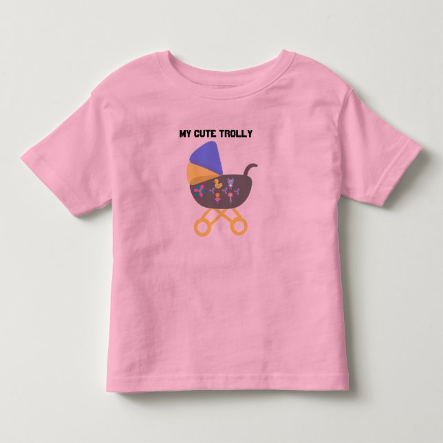Söt Trolly Småbarns-T-Shirt Rosa T Shirt (Framsida)