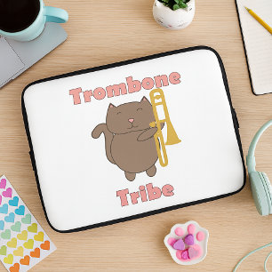 Söt Trombonkatt “Trombonestammen” Marchingband Laptop Fodral