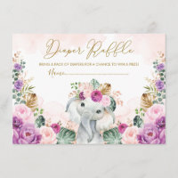 Söt Tropical Boho Elephant Baby Diaper Raffle