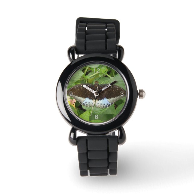 Söt Tropical Butterfly Glitter Watch Nummer Armbandsur (Framsida)