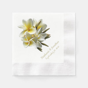 Söt Tropical Plumeria Wedding Napkins Pappersservett