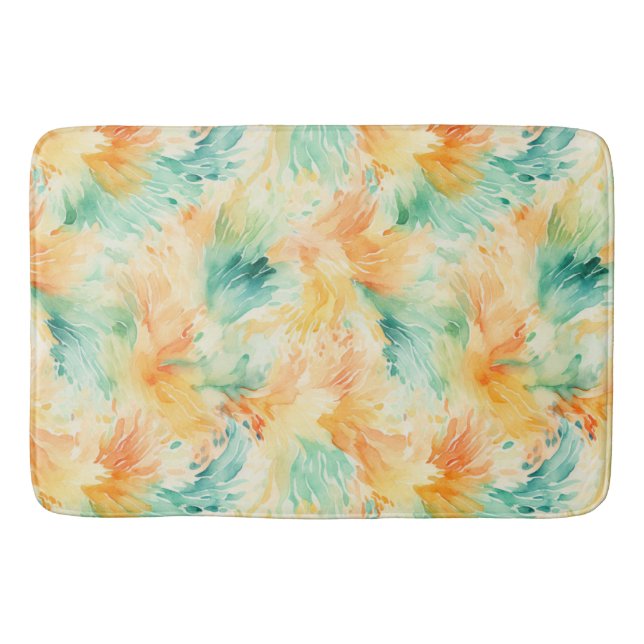 Söt Tropical Teal Orange Cream Badrumsmatta (Framsidan)