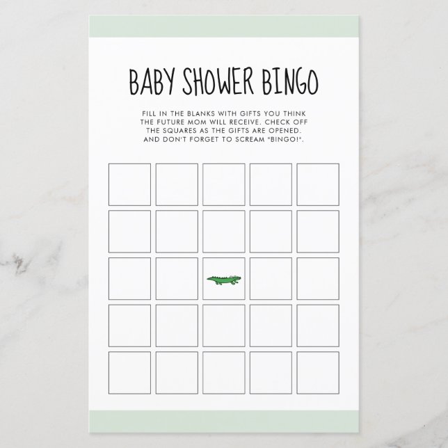 Söt tropisk djungel Baby shower Bingo spel (Framsida)