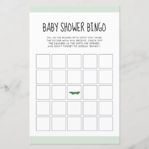 Söt tropisk djungel Baby shower Bingo spel