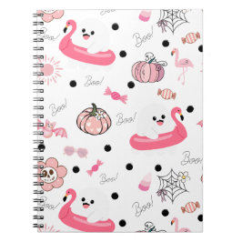 Söt tropisk Halloween-journal – Spökflamingo Anteckningsbok