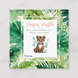 Söt tropisk tiger baby shower blöja lotteri tilläggskort