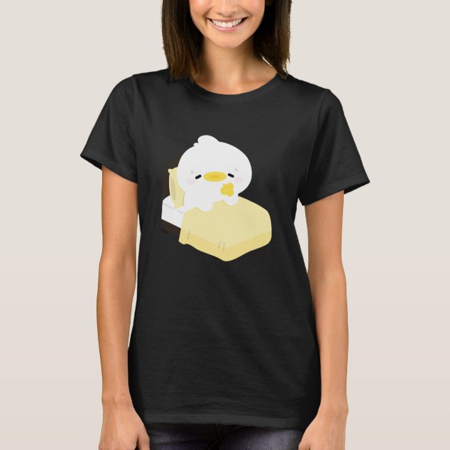 Söt trött anka t shirt (Framsida)