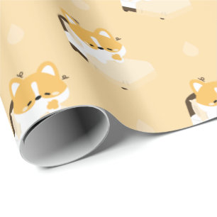 Söt trött Corgi Presentpapper