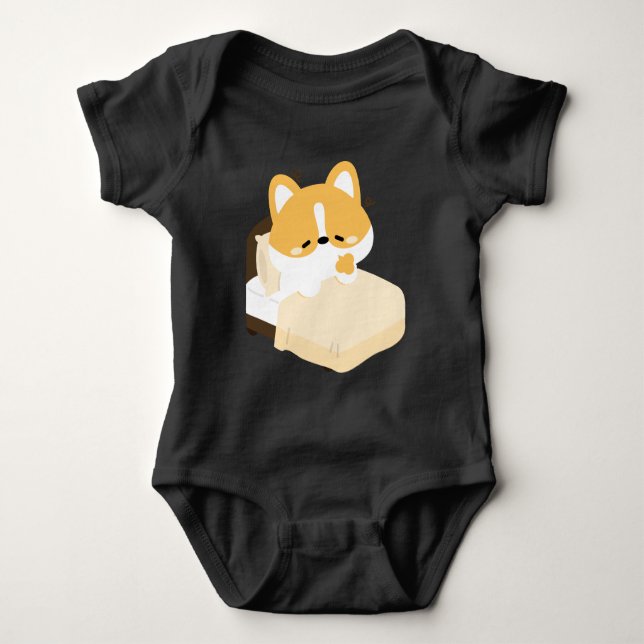 Söt trött Corgi T Shirt (Framsida)