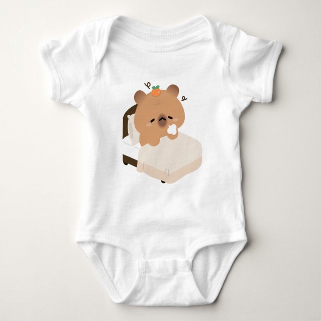 Söt trött kapybara t shirt (Framsida)